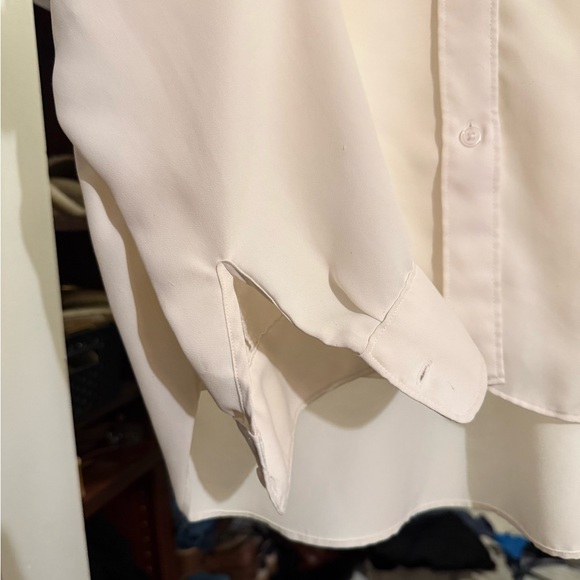 LOFT Cream Button-Down Shirt - Picture 3 of 4